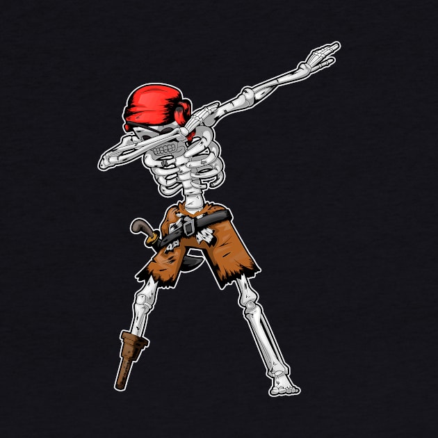 Dabbing Pirate Skeleton Skull by SkullGrungeSHOP